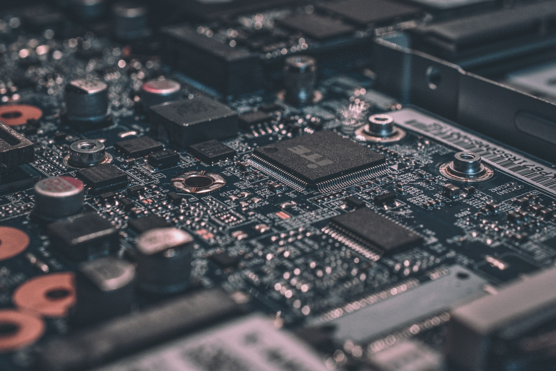 Macro view of a circuit board